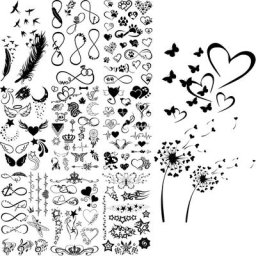Tatouages Temporaires d'Amour de Pissenlit pour Femme et Enfant Empreintes de Plumes Réalistes