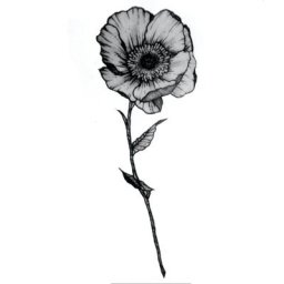 Tatouages Temporaires Imperméables à Motif de Fleur Grise Autocollant Henné Art Corporel Miss