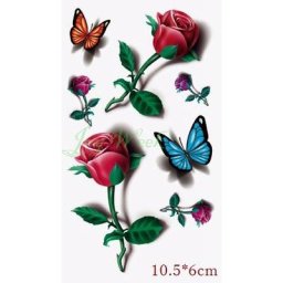 Tatouage autocollant temporaire 3D rose pour femmes faux tatouage fleur flash imperméable sexy