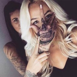 Tatouage Temporaire Étanche Autocollant Tête de Mort Faux Flash Dos de la Main Pied pour Fille