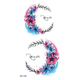 Rocooart – autocollants de tatouage temporaire pour femmes fleurs colorées guirlande Flash faux
