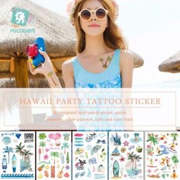 Rocooart – autocollants de Tatouage temporaire pour l'été pour fête sur la plage pour le surf