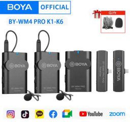 BOYA BY-WM4 PRO 2.4 mesurz Sans Fil Lavalier Revers Microphone Système pour iphone Huawei Android
