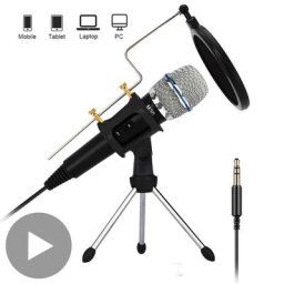 Microphone de studio professionnel à condensateur pour PC ordinateur téléphone smartphone