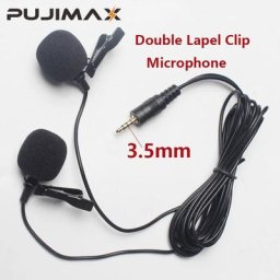 PUJIMAX-Tête de Touriste Mini Lavalier Microphone à Revers Casque Jack 3.5mm Câble 1M/3M pour