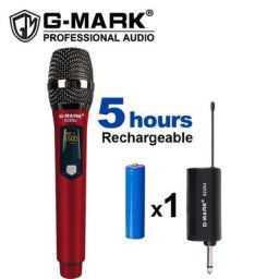 Microphone portable sans fil G-MARK X220U UHF avec batterie Rechargeable enregistrement pour