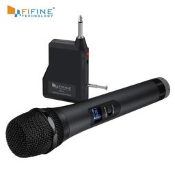 FIFINE-Système de microphone dynamique sans fil UHF 20 canaux déterminer karaoké fêtes à la