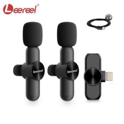 Leereel – Microphone Lavalier 2022 sans fil avec réduction du bruit pour enregistrement Audio et