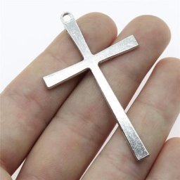 WYSIWYG – breloques antiques en croix couleur argent pour la fabrication de bijoux 60x36mm 4