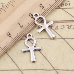 Pendentif en argent antique 20 pièces breloques croix éma enne symbole de vie Ankh 21x13mm
