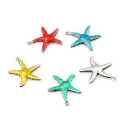 Bracelet en acier inoxydable 20 pièces petites étoiles de mer coquillage en émail breloques de