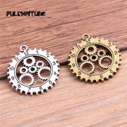 Horloge vintage en métal bicolore breloques exécutives bijoux punk faits à la main Steampunk