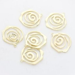 Pendentif en forme de spirale ronde en alliage de Zinc 27mm 6 pièces/lot pour bricolage boucles