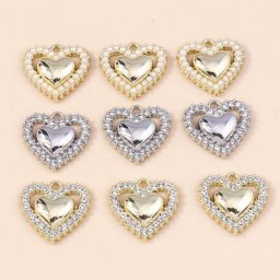 Glorious Pearl Crystal Love Coussins Charms Boucles d'oreilles faites à la main Bracelets