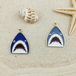 MuhNa – breloques en alliage émail requin 10 pièces pendentif nautique boucle d'oreille