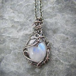 Delysia-Collier en Pierre de Clair de Lune pour Femme Pendentif dériv
