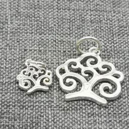 Bracelet et collier en argent Sterling 925 breloques arbre de vie pour la Nature 4 pièces