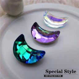 Breloques en forme de lune en cristal pour la fabrication de bijoux Vintage boucles d'oreilles