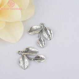 Breloques antiques en forme de feuilles d'arbre 23x23MM 6 pièces vente en gros Diy bijoux