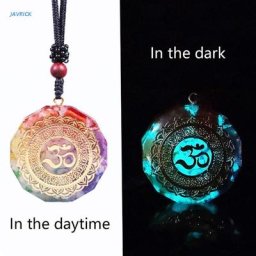 X7XB – collier lumineux Orgonite pendentif énergétique collier de guérison Reiki des 7 Chakras