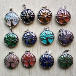 Pendentifs en alliage d'arbre et pierre naturelle accessoires bijoux vente en gros marquage