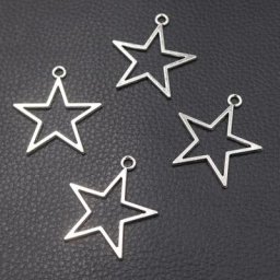 Grandes étoiles creuses plaquées argent pour l'artisanat de bijoux boucles d'oreilles à cinq