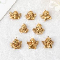 Chi id Angel Flatback Resin Charms Baby Face Crafts for Necklace Earring Pendant DIY Executive