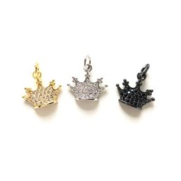 Pendentif couronne de reine en zircone pavée 5 pièces petite taille pour filles Bracelet