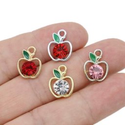Breloque pomme rouge en cristal 10 pièces pendentif fabrication de bijoux Bracelet collier