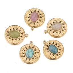 Breloques en acier inoxydable pour femmes lot de 5 pièces breloques en forme d'étoile en pierre