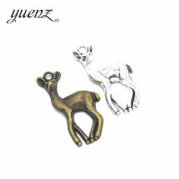 YuenZ – breloques antiques en forme de cerf 33x20mm 10 pièces adaptées aux Bracelets de style
