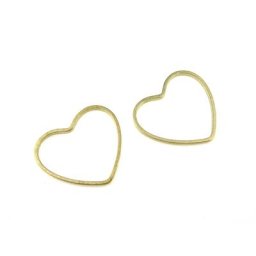 Breloques en laiton brut pour boucles d'oreilles 50 pièces pendentif en forme de cœur