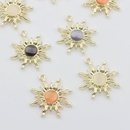 Breloques rétro en alliage de zinc en forme de soleil pendentif pour collier à faire soi-même