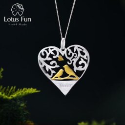 Lotus Fun – bijoux fins faits à la main en argent Sterling 925 pendentif en forme de cœur