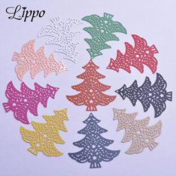30 pièces Ac4270 35*40mm breloques arbre de noël en filigrane arbres en laiton pendentif DIY boucles