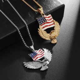 American Feel-Collier Eagle avec pendentif à breloque en alliage bijoux de déclaration document en