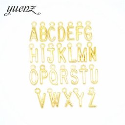 YuenZ – pendentifs couleur or de l'alphabet 20 pièces 15x10mm bijoux faits à la main