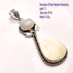 Pendentif en pierre de lune véritable labrumen amlogging ite quartz solaire dentrite opale