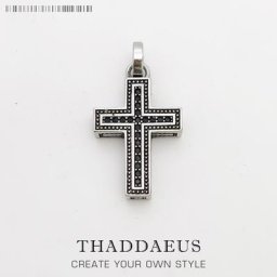 Pendentif croix pavé noir pour femme et homme accessoires de bijoux européens tout neuf et à la