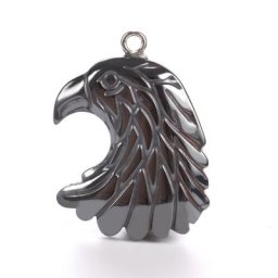 Pendentif en pierre d'hématite d'aigle naturel pour hommes et femmes perle Sophia breloque en