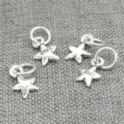 Breloques pentagramme en argent Sterling 925 petites étoiles pour Bracelet et collier 20 pièces
