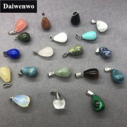 Pendentif goutte d'eau en pierre naturelle 10 pièces/lot DIY pour boucle d'oreille collier pavot