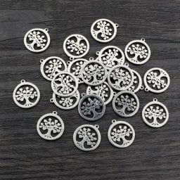 30 pièces 12x13mmNo Fade 316 en acier inoxydable arbre breloques pendentif pour bricolage collier