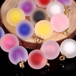 Pendentif rond en acrylique poli mat de 16mm 10 pièces breloques violets et roses pour la