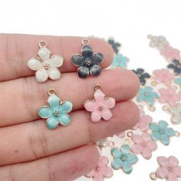 Pendentif en alliage d'émail pendentif fleur mignon goutte à goutte breloque en alliage pour