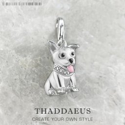 Pendentif à breloque chien Corgi pour femme argent regardé 925 bijoux fantaisie cadeau mignon