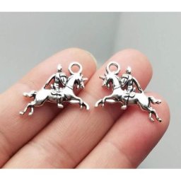Breloques chevalier soldat plaqué argent antique 25x16mm 25 pièces/lot fournitures de bricolage