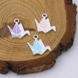 Pendentif à breloque en émail plaqué or grue origami bracelet exécutif collier de bijoux boucles