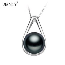 JOFashion-Collier de Perles Noires d'Eau Douce en Argent Sterling 100% Bijoux Naturels 925 Prix