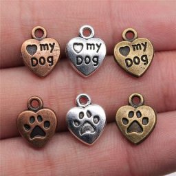 WYSIWYG 20 pièces 13x10mm chien patte breloque Pendante amour mon chien pour la fabrication de